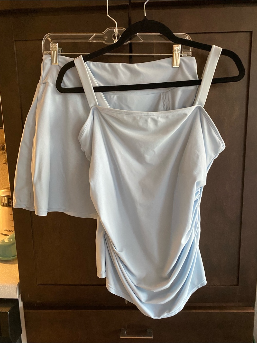 Powder blue 2 pc. Full coverage swimsuit. Size Large